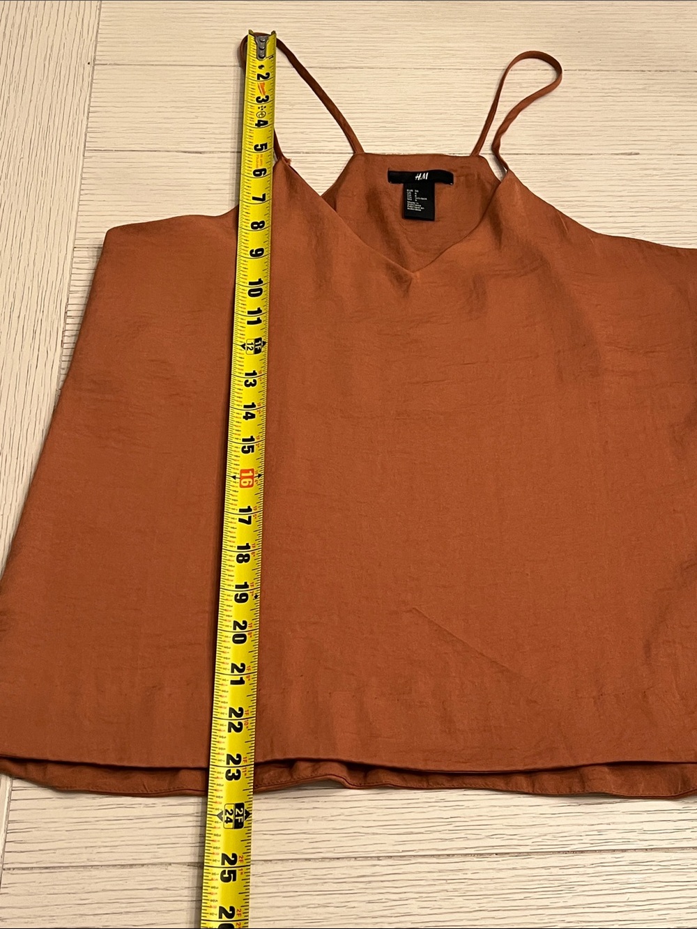 H&M Rust-Brown Satin Spaghetti-Strap Cami - Picture 9 of 9
